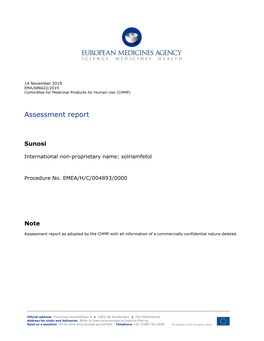 Assessment Report – Sunosi