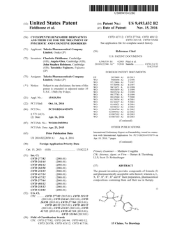 (12) United States Patent (10) Patent No.: US 9,493,432 B2 Fieldhouse Et Al