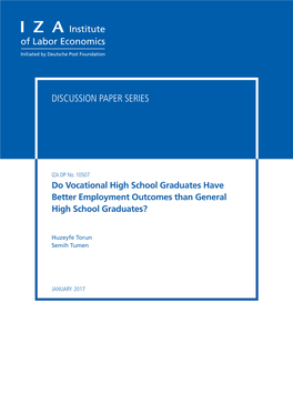 Do Vocational High School Graduates Have Better Employment Outcomes Than General High School Graduates?