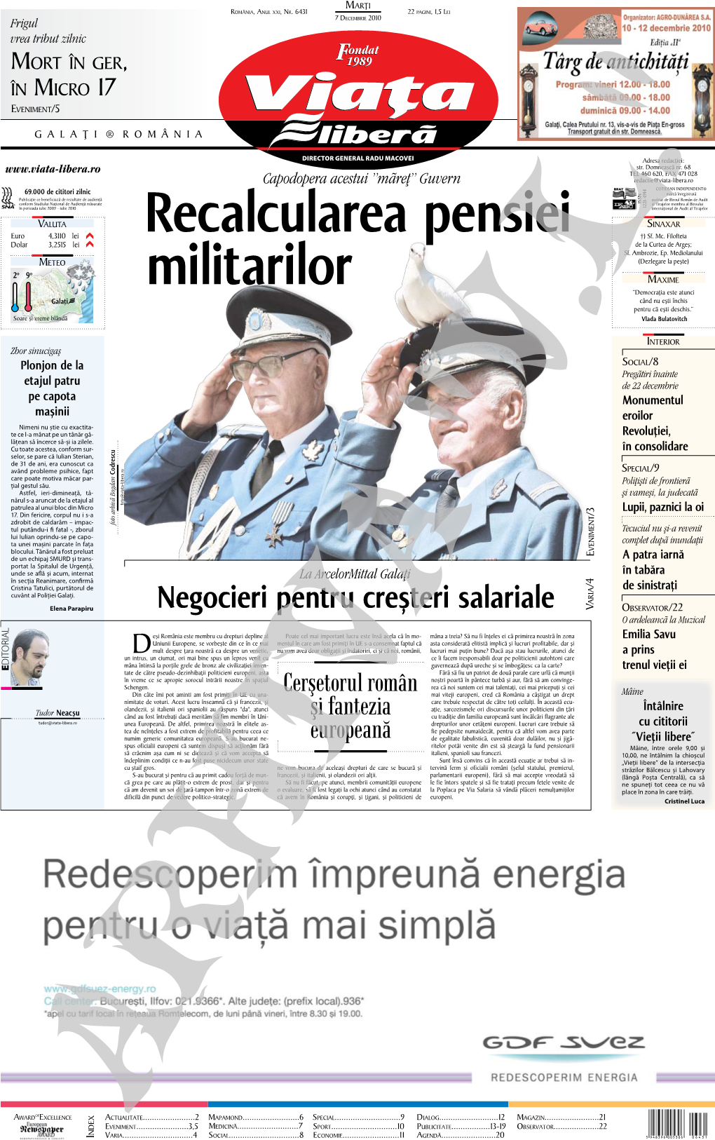 Dosarele Se Depun La Centrul Militar Galaţi [ În Lipsa Cererii, Pensia Primită Anul Viitor Nu Va Mai Fi Aceeaşi