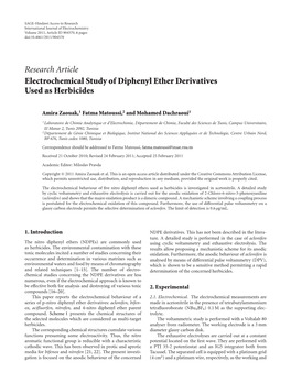 Electrochemical Study of Diphenyl Ether Derivatives Used As Herbicides