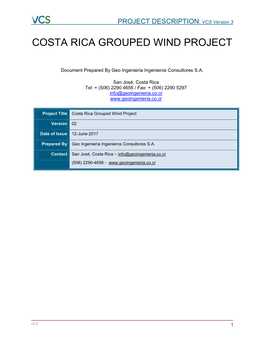 Costa Rica Grouped Wind Project