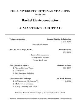 Rachel Davis, Conductor