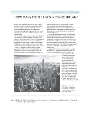 How Many People Lived in Tenochtitlan?