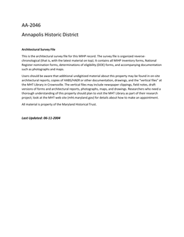 AA-2046 Annapolis Historic District