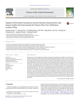 Impacts of Firecracker Burning on Aerosol Chemical Characteristics