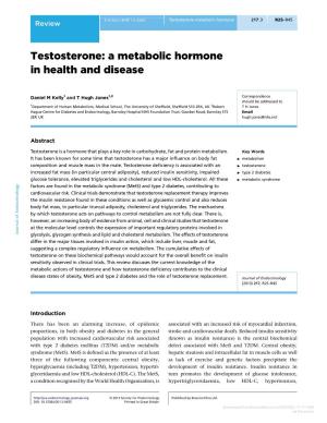 Testosterone: a Metabolic Hormone in Health and Disease