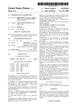 United States Patent (19) 11 Patent Number: 6,150,384 Ikeda Et Al