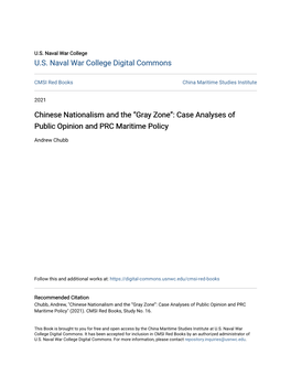 Chinese Nationalism and the “Gray Zone”: Case Analyses of Public Opinion and PRC Maritime Policy