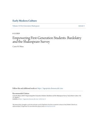 Bardolatry and the Shakespeare Survey Cassie M
