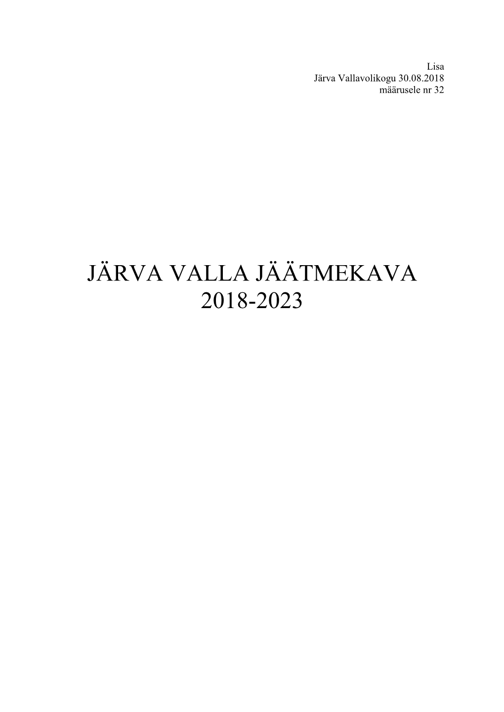 Järva Valla Jäätmekava 2018-2023