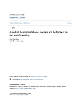 A Study of the Representation of Marriage and the Family in the Film Muriel's Wedding