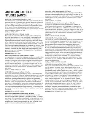 American Catholic Studies (AMCS) 1