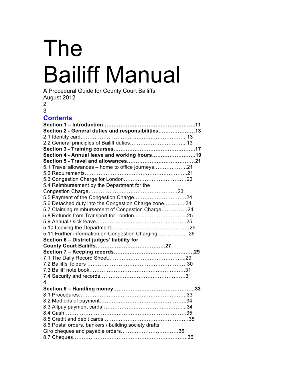 The Bailiff Manual