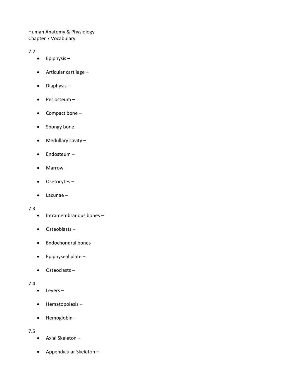 Human Anatomy & Physiology s2