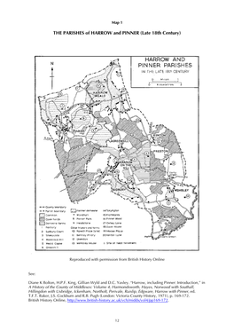 THE PARISHES of HARROW and PINNER (Late 18Th Century)