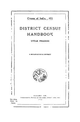 District Census Handbook, 3-Muzaffarnagar, Uttar Pradesh