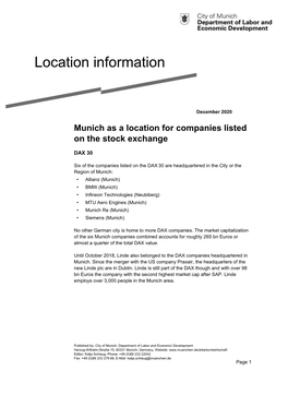 Munich Companies Listed on the Stock Exchange