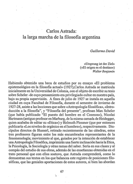 Carlos Astrada: La Larga Marcha De La Filosofia Argentina