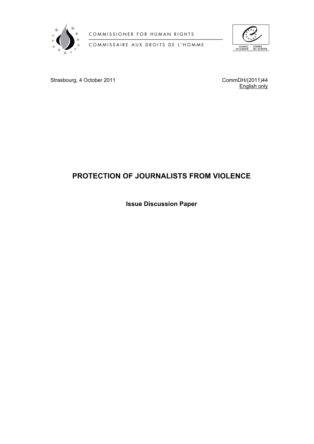 Protection of Journalists from Violence