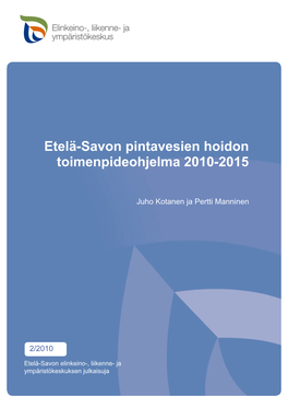 Etelä-Savon Pintavesien Hoidon Toimenpideohjelma 2010-2015