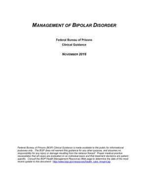 Management of Bipolar Disorder