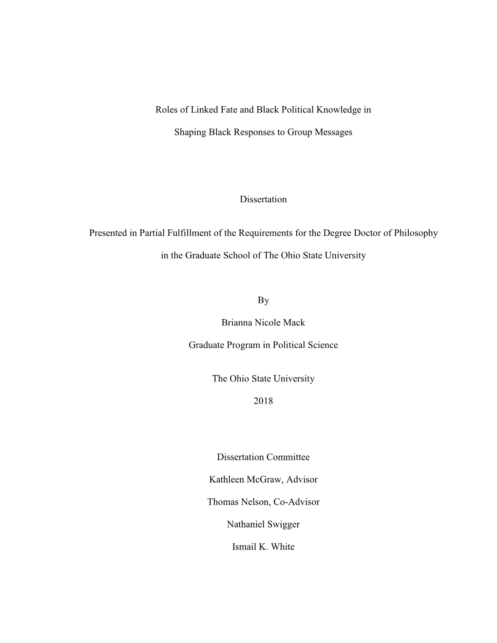 Roles of Linked Fate and Black Political Knowledge In