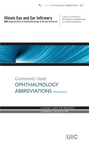 Ophthalmology Abbreviations Alphabetical