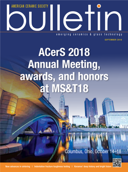 Acers 2018 Annual Meeting, Awards, and Honors at MS&T18