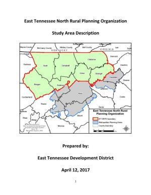 East Tennessee North Rural Planning Organization Study Area