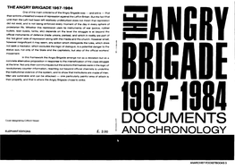Angry Brigade Documents and Chronology