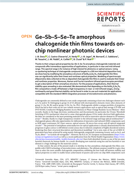 Ge–Sb–S–Se–Te Amorphous Chalcogenide Thin Films Towards On