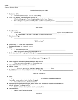 Chapter 16 Video Guide Popular Sovereignty