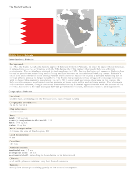 Bahrain Background: in 1783, the Sunni Al-Khalifa Family Captured Bahr