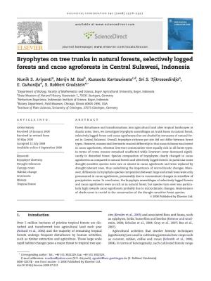 Bryophytes on Tree Trunks in Natural Forests, Selectively Logged Forests and Cacao Agroforests in Central Sulawesi, Indonesia