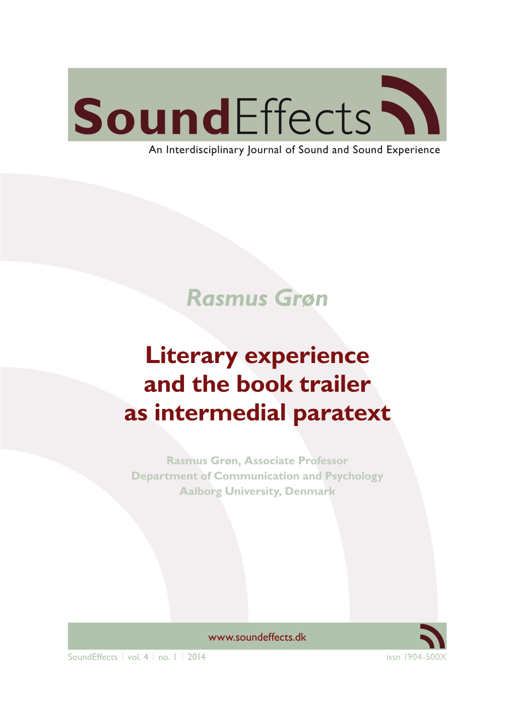 Rasmus Grøn Literary Experience and the Book Trailer As Intermedial