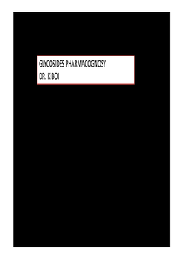 Glycosides Pharmacognosy Dr