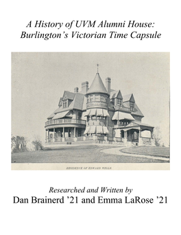 A History of UVM Alumni House: Burlington's Victorian Time Capsule