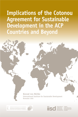 Implications of the Cotonou Agreement for Sustainable Development in the ACP Countries and Beyond
