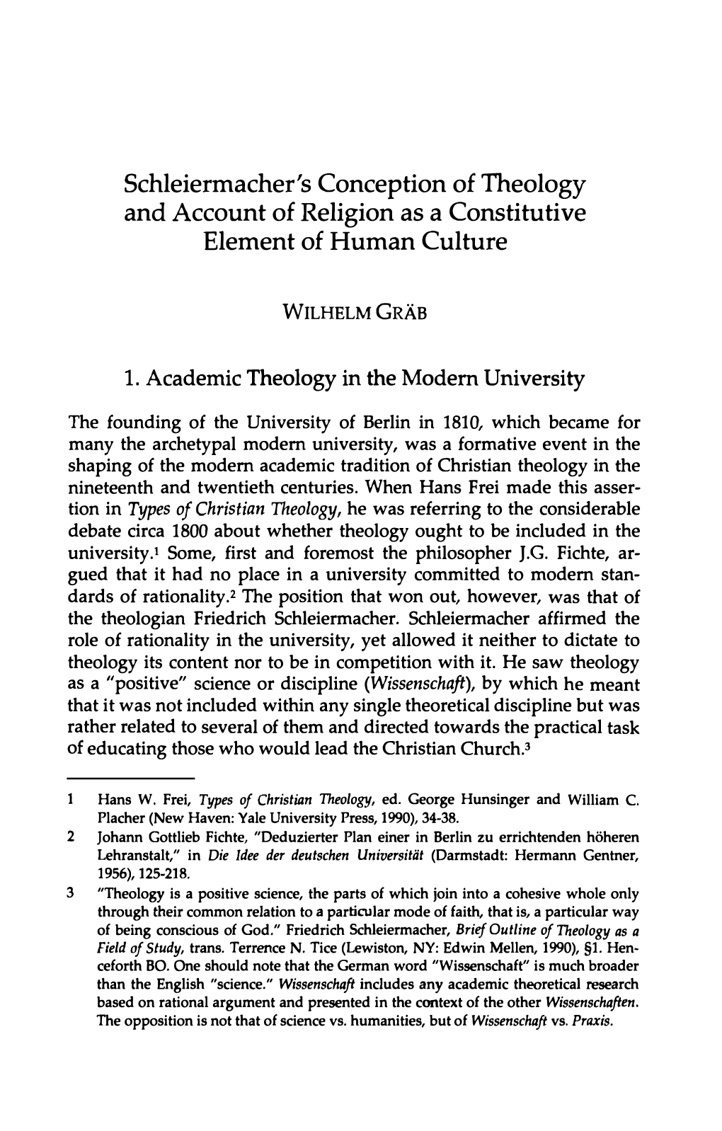 Schleiermacher's Conception of Theology and Account of Religion 337