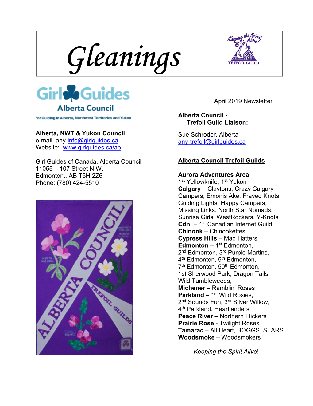 Gleanings Alberta Council Trefoil Guild