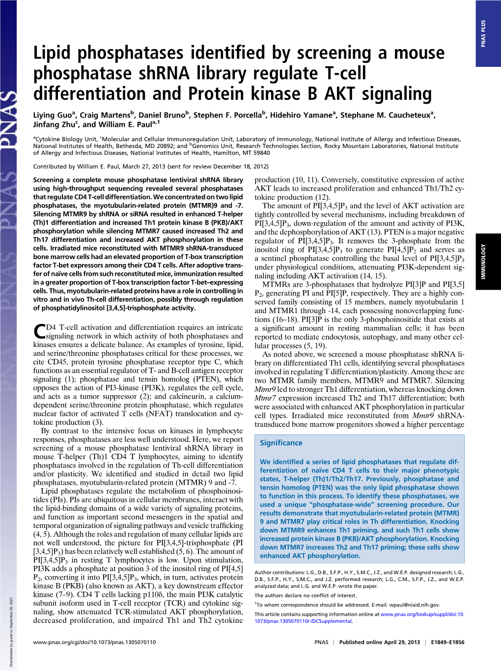 Lipid Phosphatases Identified by Screening a Mouse Phosphatase