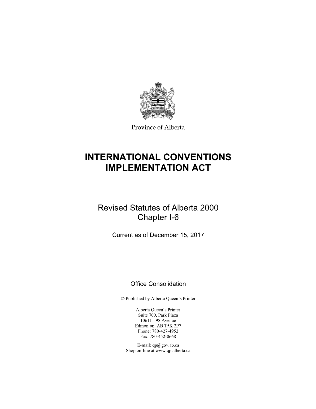 International Conventions Implementation Act
