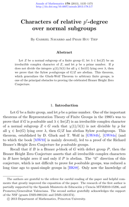 Characters of Relative P'-Degree Over Normal Subgroups