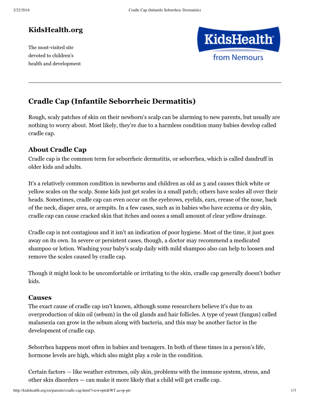 Cradle Cap (Infantile Seborrheic Dermatitis)
