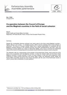 Co-Operation Between the Council of Europe and the Maghreb Countries in the Field of Social Cohesion