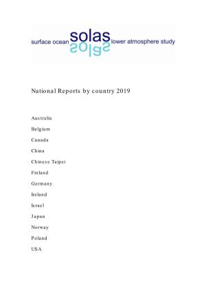National Reports by Country 2019