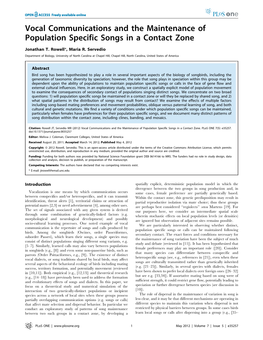 Vocal Communications and the Maintenance of Population Specific Songs in a Contact Zone