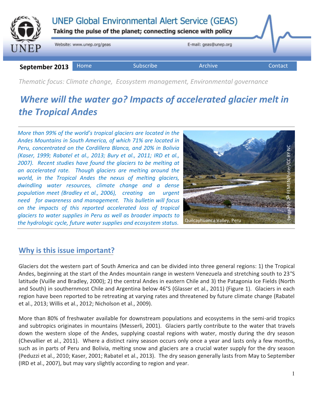 Where Will the Water Go? Impacts of Accelerated Glacier Melt in the Tropical Andes