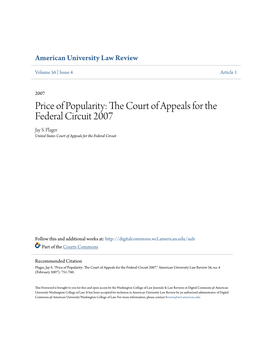 The Court of Appeals for the Federal Circuit 2007